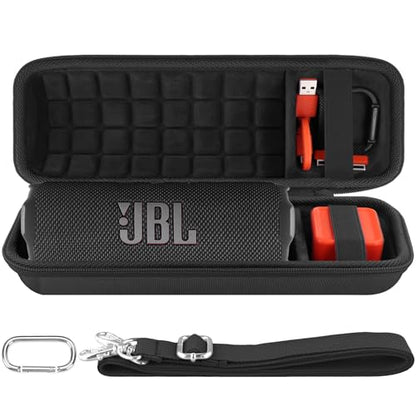 co2CREA Hard Travel Case for JBL Flip 7/6/5/4 Speaker, Black - color: Black Case + Inside Black
