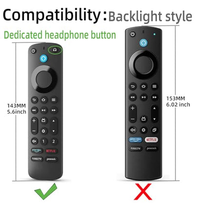 Silicone Cover for Voice Remote Pro 2022, Silicone Case Cover for Voice Remote Pro 2022 with Lanyard (Glow Blue) - color: Glow blue