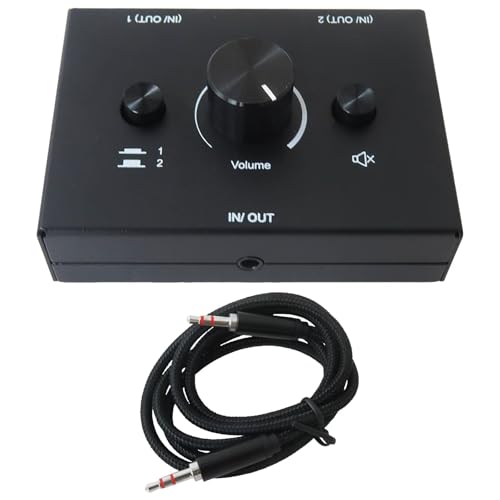 3.5mm Stereo Audio Switch Audio Switcher Passive Speaker Headphone Manual Selector Splitter Box Audio Sharing