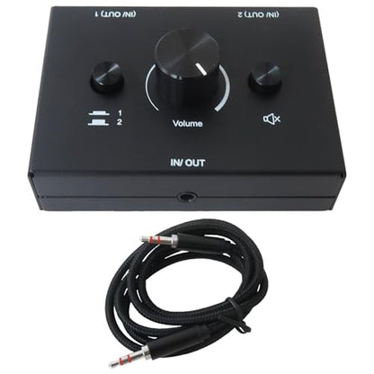 3.5mm Stereo Audio Switch Audio Switcher Passive Speaker Headphone Manual Selector Splitter Box Audio Sharing