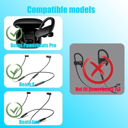 8 Pairs Ear Tips for Beats Powerbeats Pro,Replacement Ear tip for Beats Powerbeats Pro/Beats Flex/Beats X Non-Slip Soft Silicone Fit in Case Beats Earbuds Wireless Earphone Headphones (Ivory White)