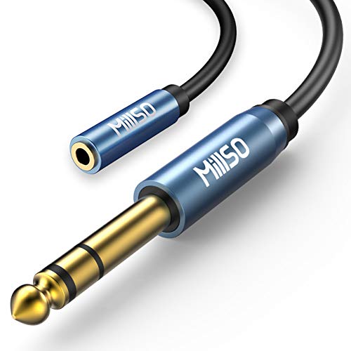 1/4 to 3.5mm Headphone Adapter 10 FT TRS 6.35mm Male to 3.5mm Female | 1/4 Male to 1/8 Female Stereo Audio Jack Adapter for Amplifiers, Guitar Amp, Keyboard Piano, Home Theater, Headphone, PC - color: Blue, size: 10 FT