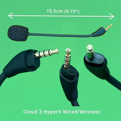 Hyperx Cloud 3 Mic Replacement, Wired/Wireless Gaming Headphone – Noise Cancelling Boom Microphone Gaming Consoles, PC, 3.5mm Jack (Not for Hyper X Cloud II and Other HyperX Headsets) - style: Mic Cloud III for HyperX Wired/Wireless
