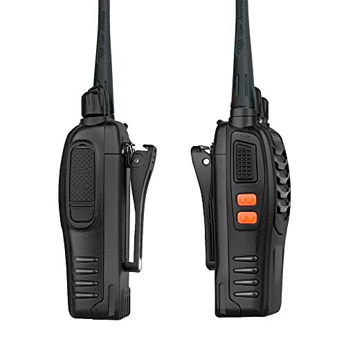 Walkie Talkies Rechargeable Long Range Two Way Radios 16-Channel with Earpiece Battery n Charger (3 Pack) - color: Black-3 Pack