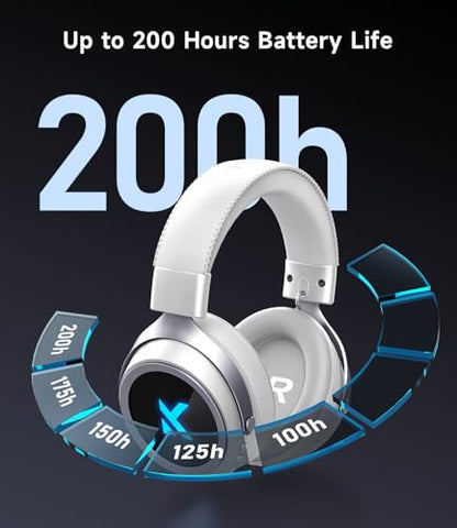 MCHOSE X9 Low Latency Wireless Gaming Headset, 2.4GHz USB + Bluetooth, 200H Battery, 7.1 Surround Sound, Noise Cancelling Mic, RGB, for Multi-Platform - color: White