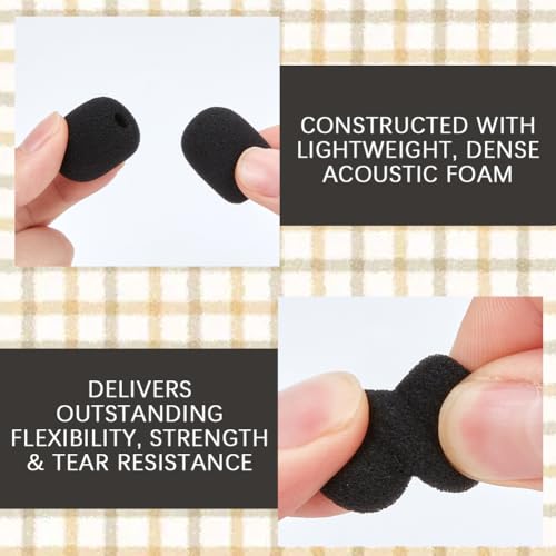 GORGECRAFT 20Pcs 2 Styles Mini Microphone Windscreens Furry Windscreen Foam Cover Set High Density Mic Lapel Headset Cover Protection for Lavalier Microphone Muff Windshield Windjammer Deadcat