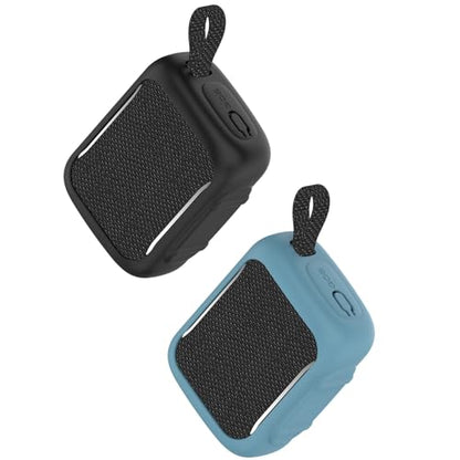 2Pack Silicone Case Compatible with JBL GO5 Bluetooth Speaker Shockproof Protective Cover, Soft Anti-Scratch Sleeve (Black/Blue) - color: Black/Blue