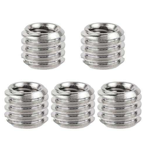 5pcs 1/4 Inch to 3/8 Inch Screw Adapter Tripod, Microphone Stand Adapter Tripod Thread Adapter Mic Stand Adapter Camera Mount Adapter for Camera Equipment