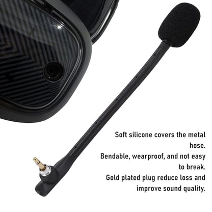 Yunseity 2pcs Replacement Microphones for Astro TR Headset Detachable Boom Mic with Noise Cancelling Clear Sound Gold Plated 3.5mm Plug (Black) - color: Black