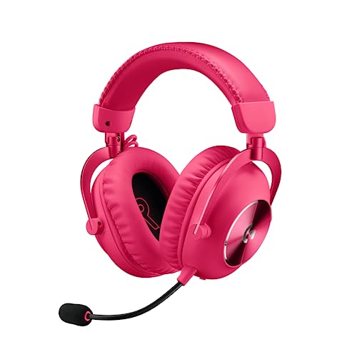 Logitech G PRO X 2 Lightspeed Wireless Gaming Headset, 50mm Graphene Drivers, DTS:X Headphone 2.0—7.1 Surround, Bluetooth/USB/3.5mm Aux, for PC, PS5, PS4, Switch - Magenta (Renewed)