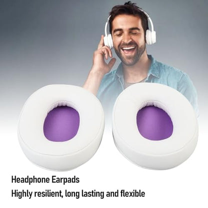 Replacement Ear Pads for ATHM50X M40X M30X M50, Comfortable Protein Leather Headphone Cushions, Sound Insulation Earpads for Studio Headphones, White Purple - color: White Purple