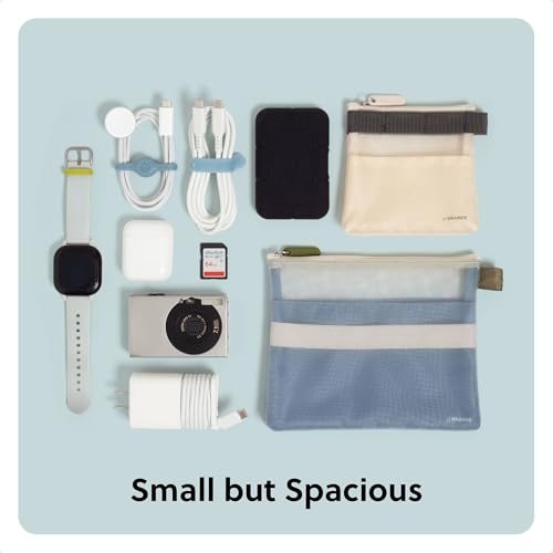 U Brands Tech Pouch Combo, Set of 2 - color: Haze Blue and Sand Beige