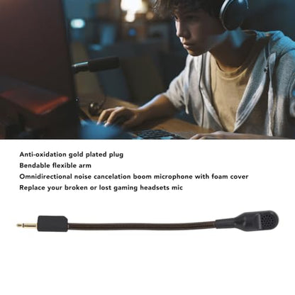 Mic Replacement for BlackShark V2 BlackSharV2 Pro Gaming Headset, 3.5mm Noise Cancelling Game Boom Microphone for BlackShark V2 BlackSharV2 Pro (Black) - color: Black