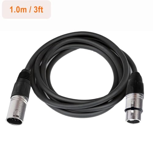 7 Pin XLR Microphone Cable, Balanced Male to Female Audio Connector, Mic Cable for Tube Microphones, 1 Meter (3.28 Ft) Length - size: XLR Connector Cable-1 Meter