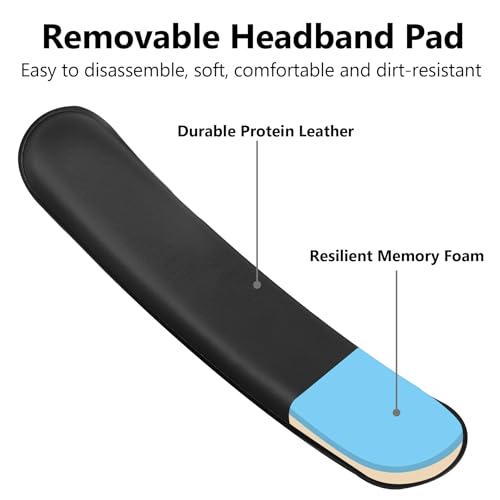 Adhiper Universal Headphone Headband Cover + Removable Headband Cushion - color: Black with Foam Cushion