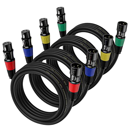 EBXYA 10ft XLR Cables 4-Pack - Male to Female Microphone Cable - size: 10ft, style: 4 Pack