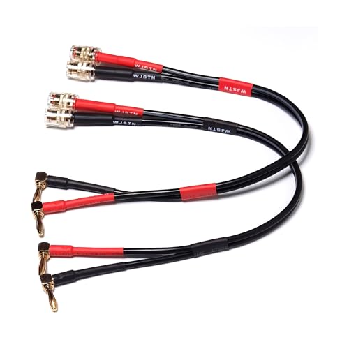 WJSTN Speaker Cable Extension with Right Angle Banana Plugs, 12 AWG, Banana Jack Connectors, Male to Female 4mm Banana Plugs Multifunctional Adapters, 2Pack (3Feet) - size: 3Feet