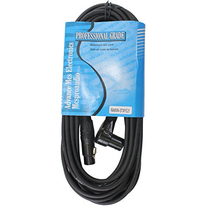 Male to Female XLR Cable with black connectors 25 FT Foot Feet Right Straight - color: Right-M to Straight-F, size: 025 ft
