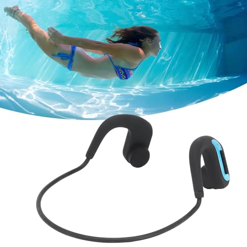 JEOZBM Bone Conduction Headphones, IP68 Underwater Swimming Headphones Sports Headset, Wireless Open Ear Headphones for Running Cycling
