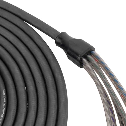 NVX® XIV65 16.4 ft (5 Meter) Oxygen Free Copper 5/6-Channel Twisted Pair V-Series Car Audio RCA Audio Interconnect Cable with Shielded Noise Reduction and Split-tip Silver-Plated Ends | Oxygen Free Copper Twisted Pair V-Series with Shielded Noise Reductio