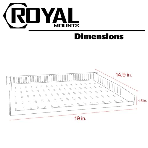 Hidden Audio/Video Rack Shelf with Vents, 1U