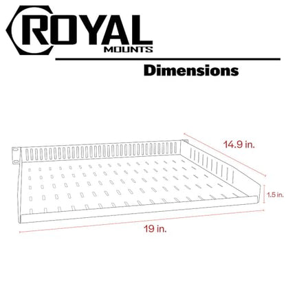 Hidden Audio/Video Rack Shelf with Vents, 1U