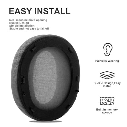 W820NB Ear Pads Replacement Ear Pads Cushions Compatible with Edifier W820NB Headphone Softer Protein Leather Earmuffs Memory Foam Earpads Ear Cups Cover Repair Parts - Gray - color: Black