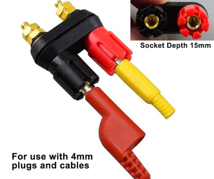onelinkmore 4mm Speaker Binding Post, Female Banana Jack, Audio | Red and black panel-mount binding posts accept compatible 4mm banana plugs or bare speaker wire up to 12 AWG - color: 2-Way Banana Plugs