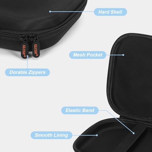 Hard Shell Headphone Case, Durable Zipper Travel Carrying Pouch Bag | Compatible with Sony WH-CH520/CH720N, JBL Tune 510BT/720BT/520BT/770NC, Soundcore Q20/Q30 & Jlab Headphones,Black - color: Black