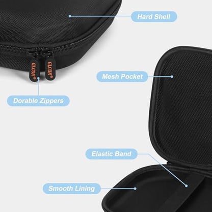 Hard Shell Headphone Case, Durable Zipper Travel Carrying Pouch Bag | Compatible with Sony WH-CH520/CH720N, JBL Tune 510BT/720BT/520BT/770NC, Soundcore Q20/Q30 & Jlab Headphones,Black - color: Black