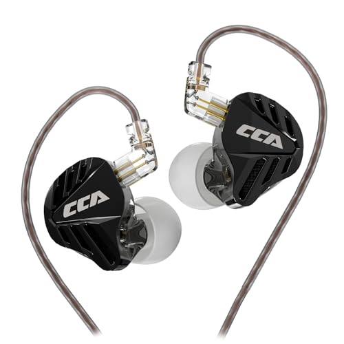 CCA Falcon 2 DD in Ear Monitor, Immersive Stereo Gaming Earbuds, HiFi Noise Isolating in Ear Headphones, Crystal Clear & Deep Bass IEMs for Gamers Singers Musicians Audio Engineers - color: Black