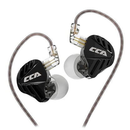 CCA Falcon 2 DD in Ear Monitor, Immersive Stereo Gaming Earbuds, HiFi Noise Isolating in Ear Headphones, Crystal Clear & Deep Bass IEMs for Gamers Singers Musicians Audio Engineers - color: Black