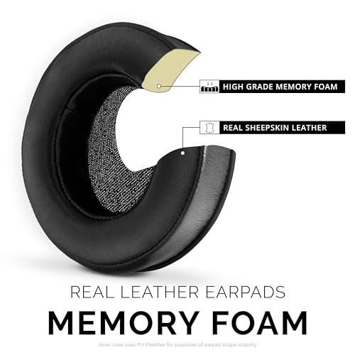 Brainwavz XL Large Sheepskin Leather Replacement Memory Foam Earpads - Suitable for Many Other Large Over The Ear Headphones - Sennheiser, AKG, HifiMan, ATH, Philips, Fostex, Sony (Sheepskin Leather) - color: Genuine Leather