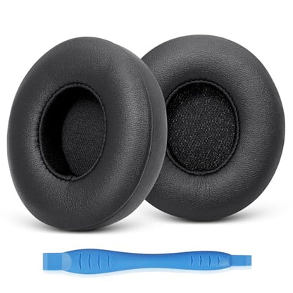 GEVO Ear Pads Replacement for Beats Solo 4 Wireless On-Ear Headphones, Earpads Ear Cushions for Solo 4 with Soft Protein Leather, Stronger Adhesive Backing (Black) - color: Black