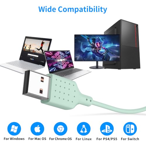 USB Earbuds for PC,Headphones with Microphone for Computer,Green - color: Green