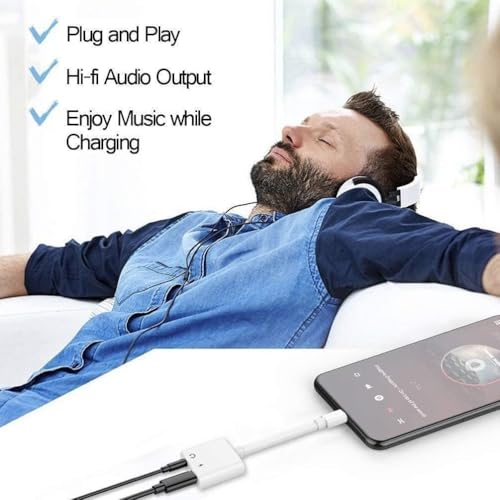 [MFi Certified] 3 Pack 2 in 1 Headphone Audio & Charger Compatible for iPhone 14 13 12 11 XS XR X 8 7 6 iPad,Support All iOS System