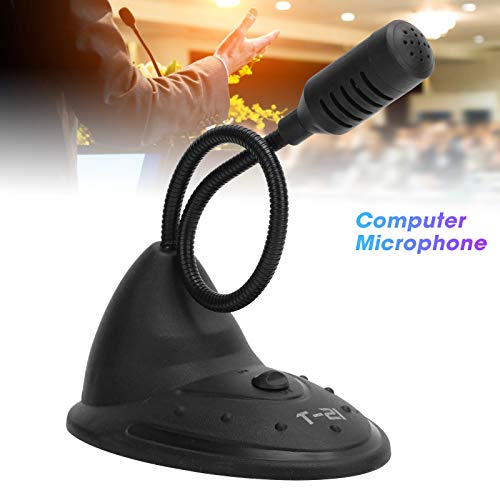 EBTOOLS Desktop Computer Microphone, 360° Adjustable Goose Neck Capacitive Microphone, 3.5MM Round Interface, Suitable for Notebook/Desktop Computers