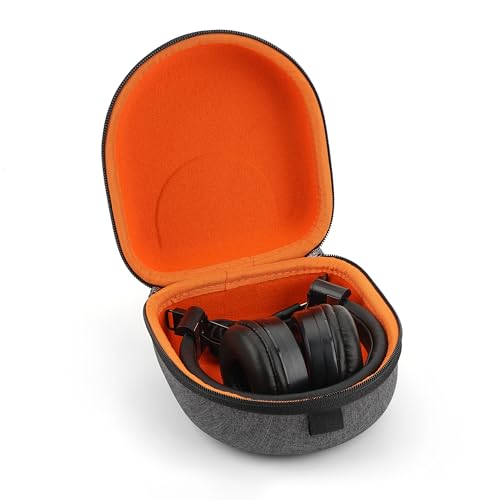 Geekria Shield Headphones Case Compatible with JLab Go Lux ANC, Audio Neon Folding/Studio Pro, Replacement Hard Shell Travel Carrying Bag (Dark Grey)