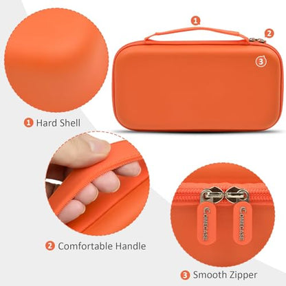 Comecase Wireless Microphone Case for JBL Two Mic System and PartyBox Mic | Custom Foam and Divider Reduce Shifting; Mesh Pocket Keeps Receiver, Adapter and Batteries Together, Orange, Case Only - color: Orange