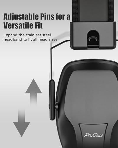 ProCase NRR 28dB Noise Reduction Ear Muffs, Foldable Adjustable Noise Cancelling Headphones - color: 1 - 1 Slim Black