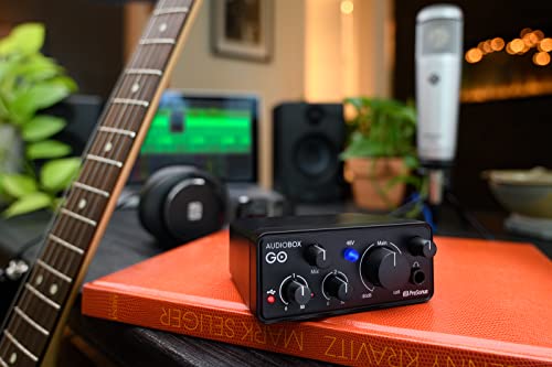 PreSonus AudioBox GO | USB-C Audio Interface for music production with Studio One Prime Software and Virtual Instruments with LyxPro Condenser Microphone