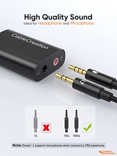 CableCreation USB Audio Adapter with 3.5mm Jack Bundle with USB Audio Adapter External Sound Card