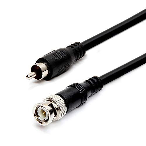 Cmple RG59U 100 Feet BNC Male to RCA Male, 75 Ohm, Coaxial BNC to RCA Video Cable, Black, (457-N) - size: 100FT