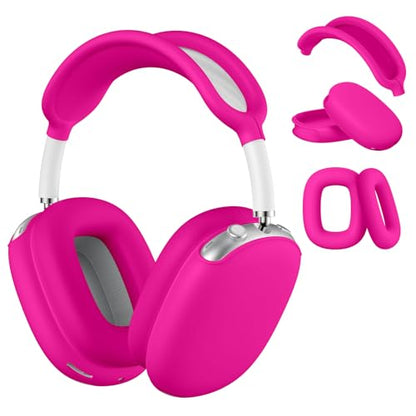 Maxjoy AirPods Max Case - Soft Silicone Ear Cups Cover, Ear Pad Case, Headband Cover - Anti-Scratch Protective Accessories for Apple AirPods Max Headphones, Rose Red - color: Rose Red