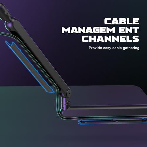 FIFINE BM88 Low Profile Microphone Boom Arm Stand for Gaming Streaming | Adjustable Stick Stand, Desk Mount Clamp, Cable Management, Screw Adapter, for Podcast Streaming Gaming - color: Black