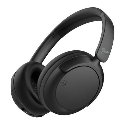 VOKALEN Hyper GO Wireless Over-Ear Noise Cancelling Headphones with Mic, Long Playtime, Bluetooth Headphones, Hi-res Audio,3D Sound Profile, Ultra-Lightweight for Travel, Work, Study (Black) - color: Black