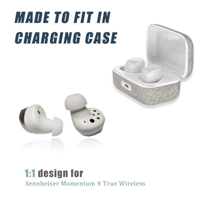 8 Pairs Earbud Tips for Sennheiser Momentum True Wireless 4 - Noise Isolating Replacement Ear Tips Momentum TWS 4 (XS/S/M/L), White - color: White-Silicone