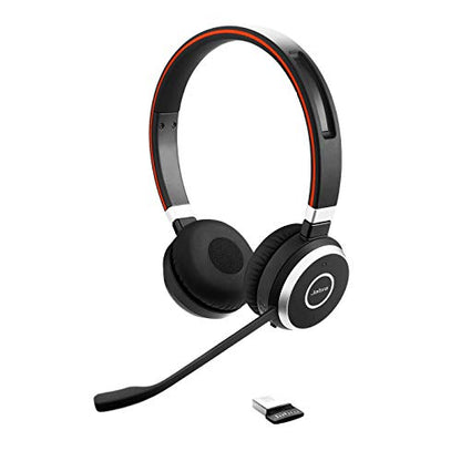 Jabra Evolve 65 SE Link380a UC Stereo- Bluetooth Headset with Noise-Cancelling Microphone, Long-Lasting Battery and Dual Connectivity - Works with All Other Platforms - Black - size: UC, style: Stereo