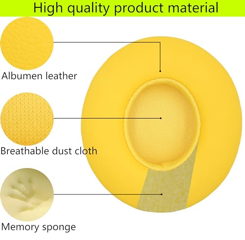 Replacement Ear Pads Compatible with Beats Solo 3.0 Wireless Yellow - color: Yellow