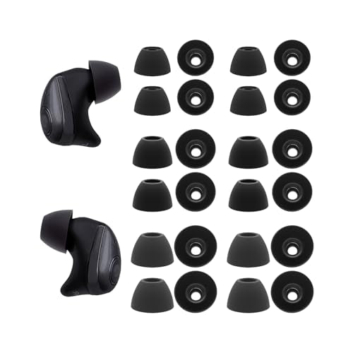 Klowcok Replacement Ear Tips for Raycon Everyday/Fitness/Impact Earbuds | Soft Silicone Eartips, 12 Pairs (S/M/L) Black